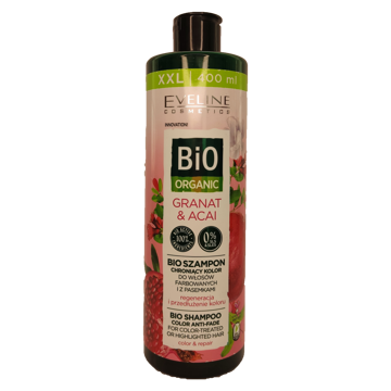 شامپو آکائی ضد محو شدن رنگ مو اولاین Eveline Cosmetics - Bio Organic Bio Shampoo Color Anti-Fade Granat & Acai - 400ml